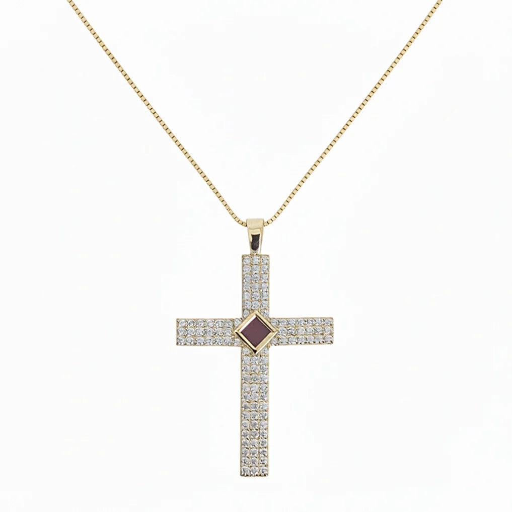 Gemstone Cross Necklace